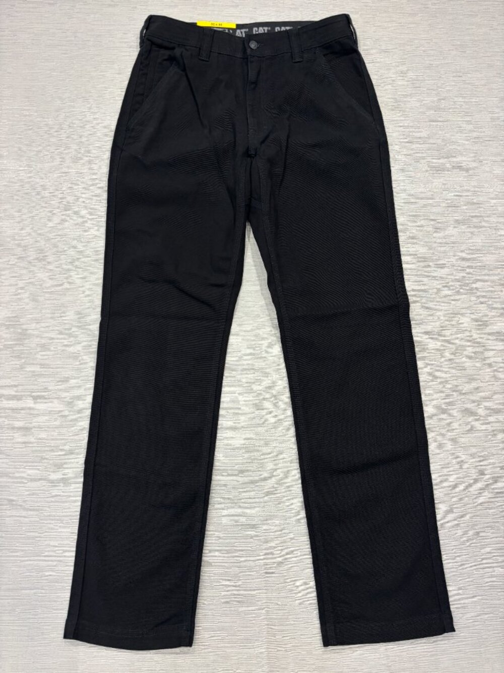CAT Caterpillar Utility Work Pants Mens 32 x 34 Black Flex Waistband Cell Pocket